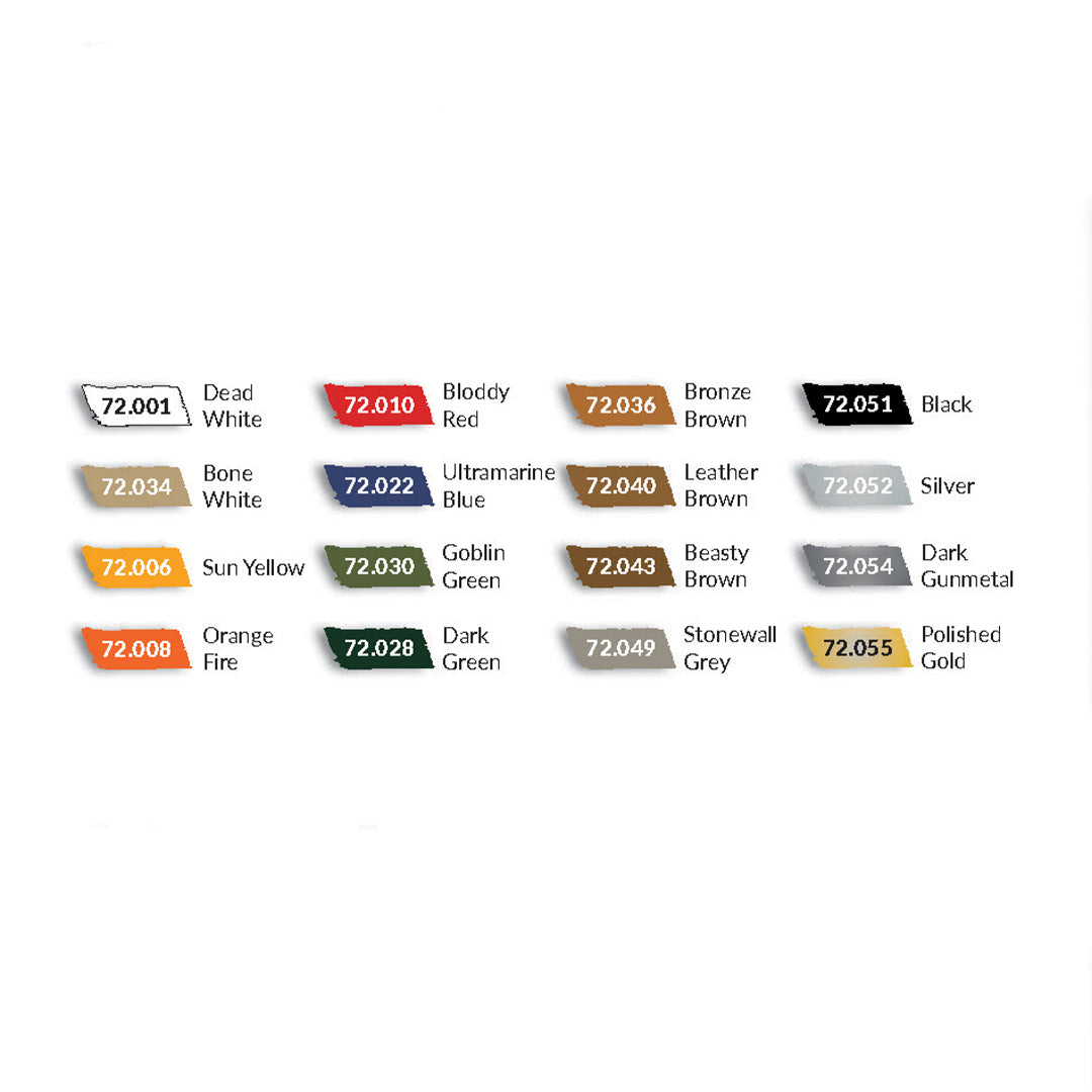 Kit de 16 peintures pour Modélisme Figurines