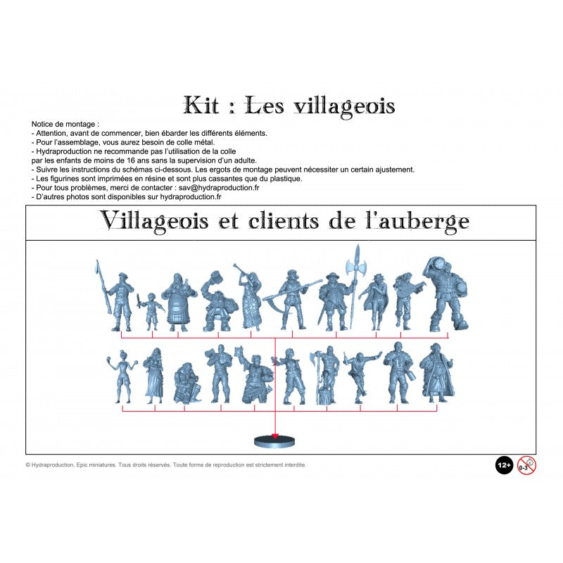 Figurines JdR à peindre - Les Villageois