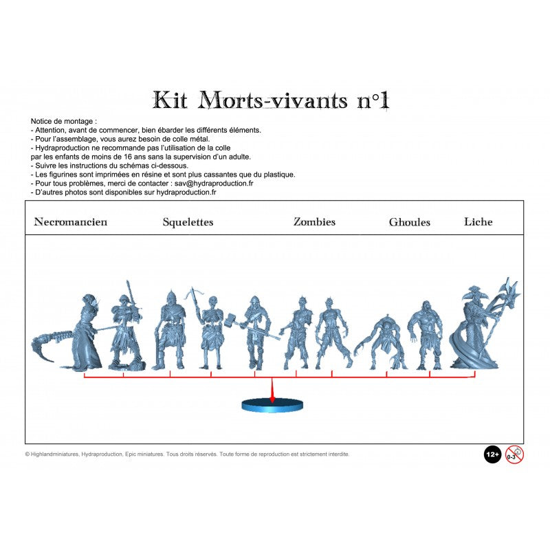 Figurines JdR à peindre - Nécromant et Ses Serviteurs