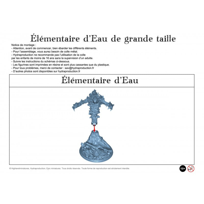 Figurines JdR à peindre - Elementaire d'Eau (grande taille)