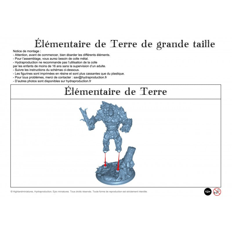 Figurines JdR à peindre - Elementaire de Terre (grande taille)