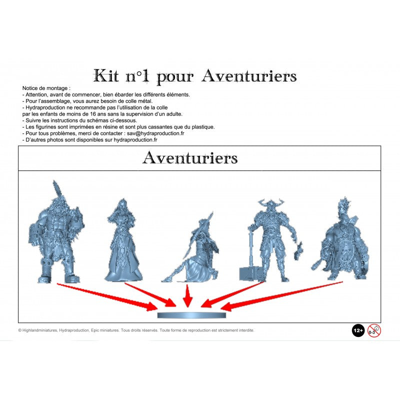 Figurines JdR à peindre - Kit Aventuriers N°1