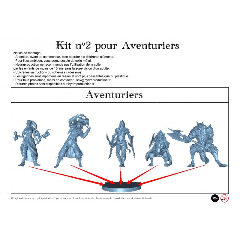 Figurines JdR à peindre - Kit  Aventuriers N°2