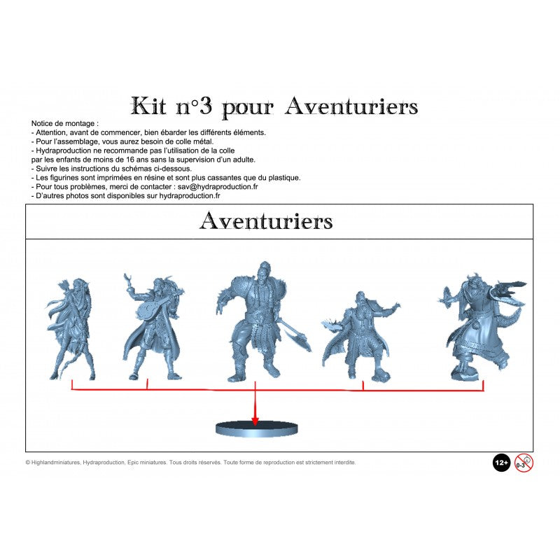 Figurines JdR à peindre - Kit  Aventuriers N°3