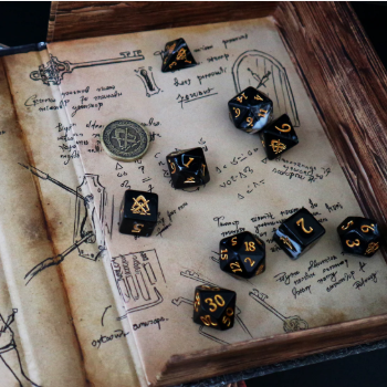 Coffret-Livre de 10 dés: thème Voleur (Scoundrels) - Dice Tomes