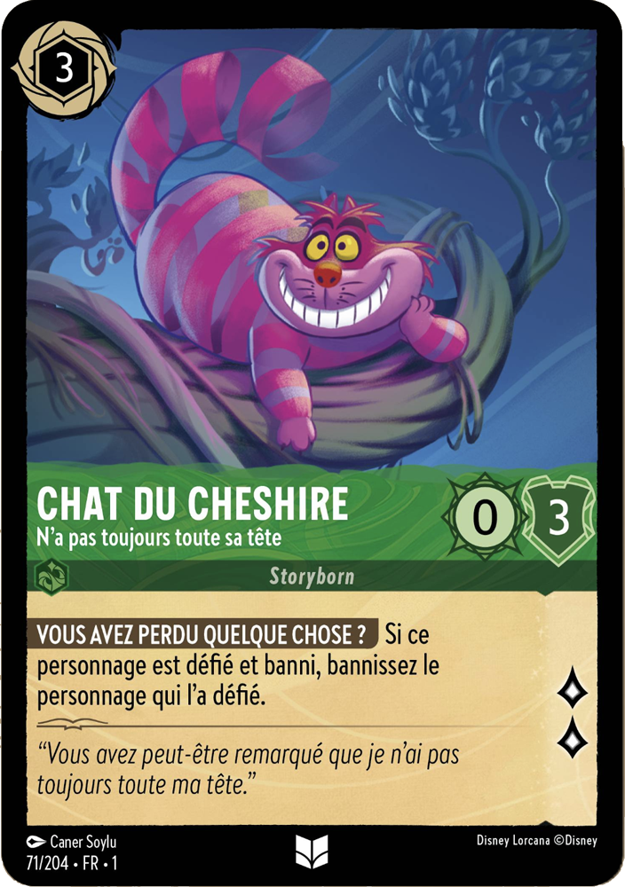 Chat du Cheshire - Na pas toujours toute sa tête 71/204 - Lorcana S1 FR