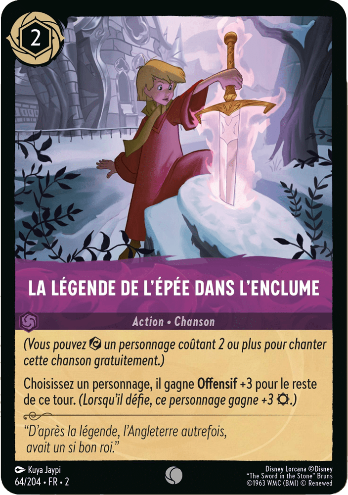 Légende de lépée dans le rocher 64/204 - Lorcana S2 FR