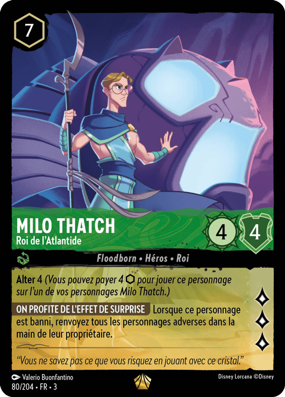 Milo Thatch - Roi de lAtlantide 80/204 - Lorcana S3 FR