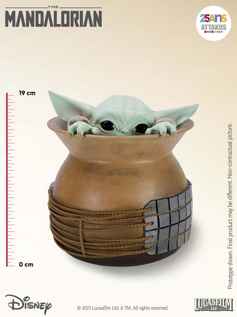 Figurine résine Grogu dans sa jarre - échelle 1/2 (20 cm)