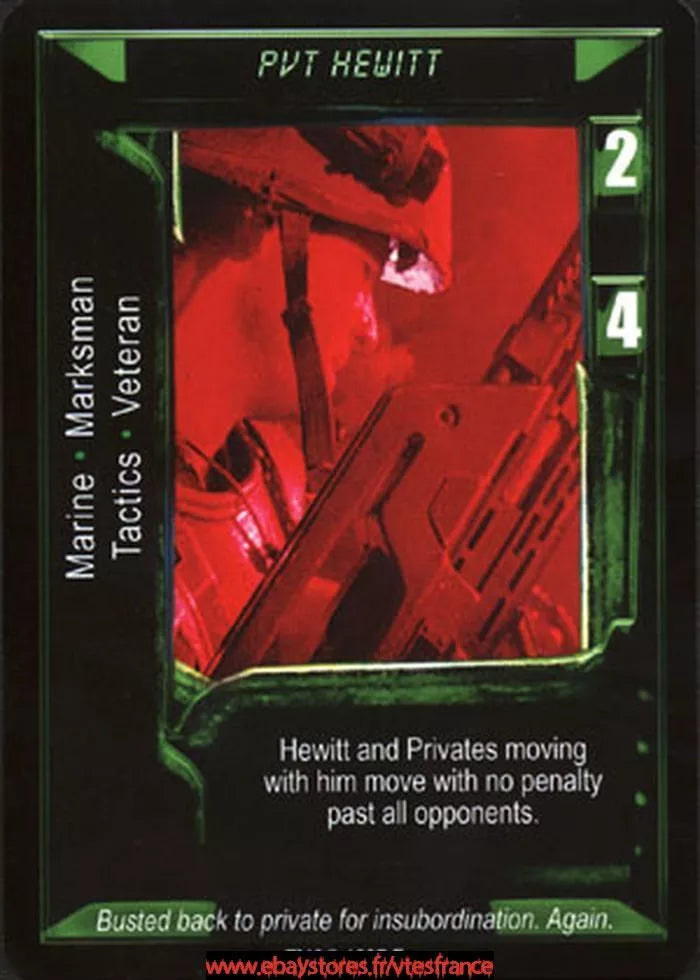 Carte Aliens Predator CCG - Pvt Hewitt