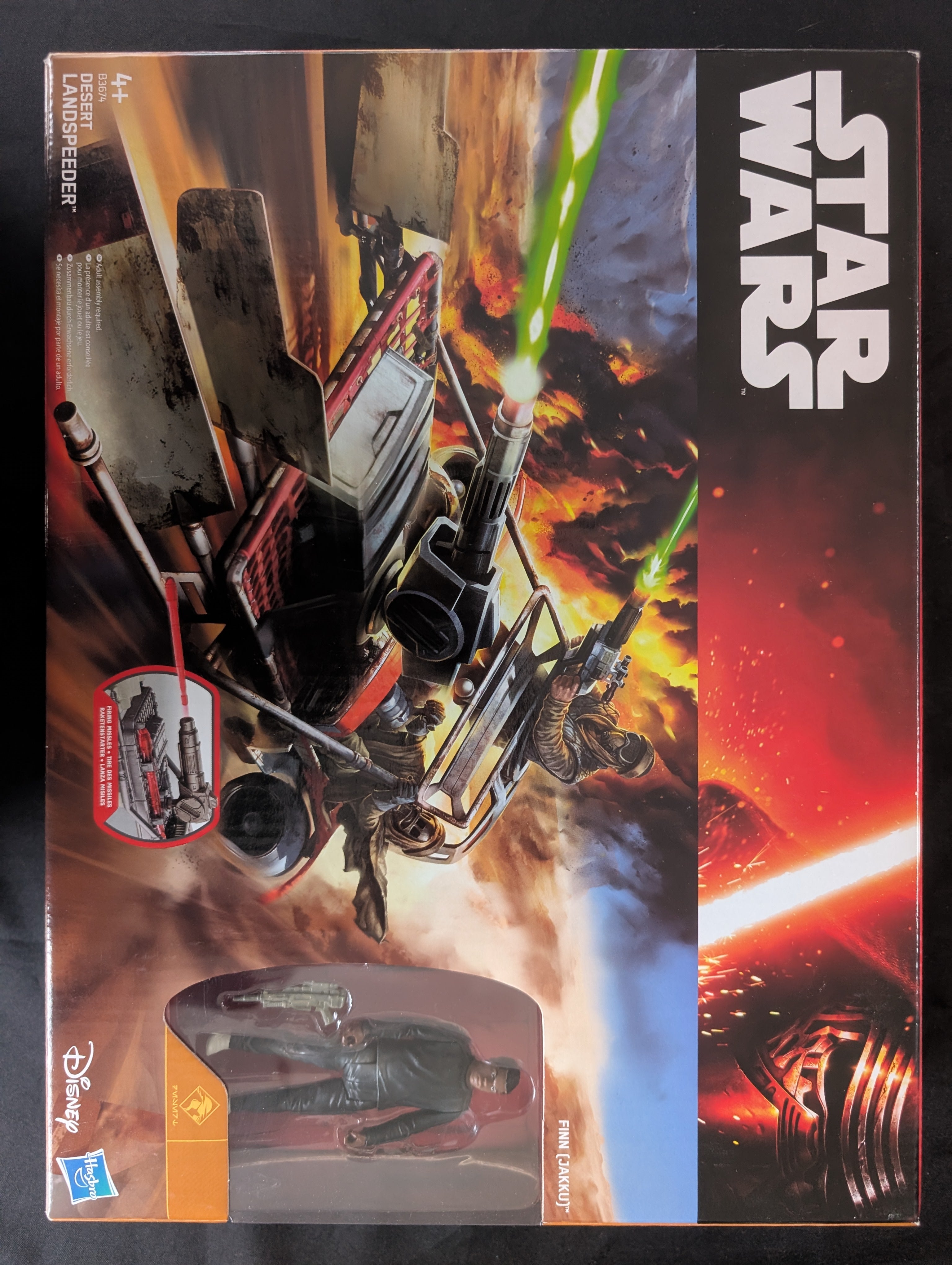Figurine Desert Landspeeder + Finn (B3674) - Hasbro Star Wars