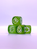 Set 4 dés de couleur Vert Transparent [Krosmaster]