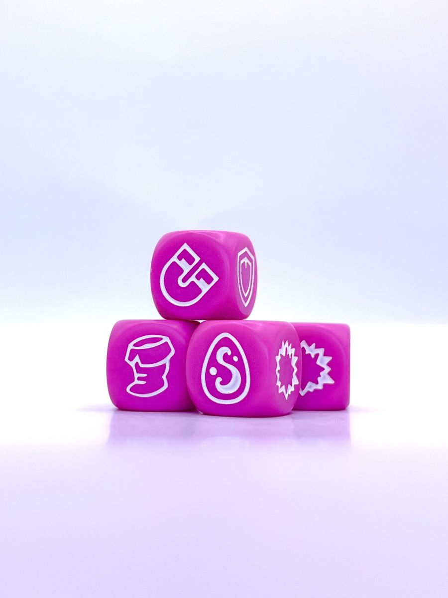 Set 4 dés de couleur Rose [Krosmaster]