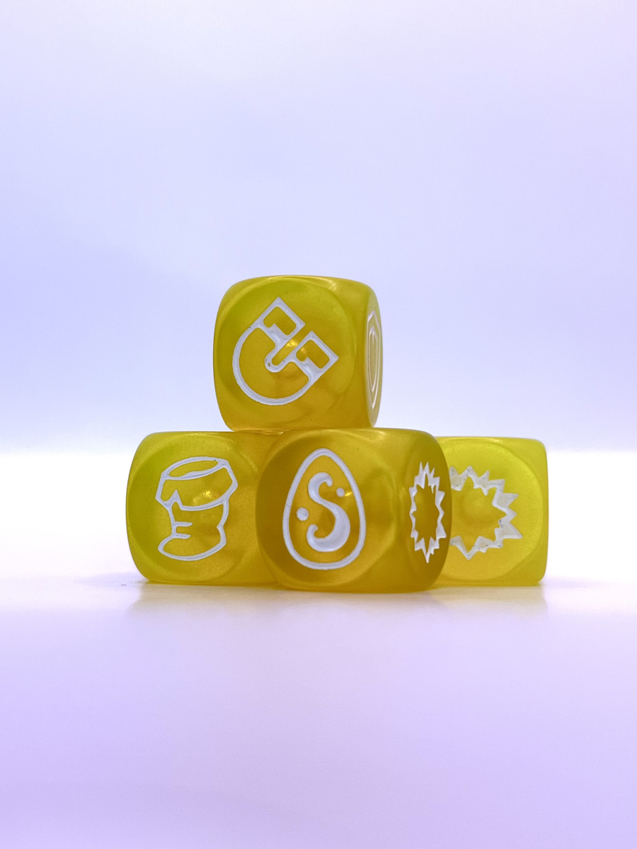 Set 4 dés de couleur Jaune Transparent [Krosmaster]