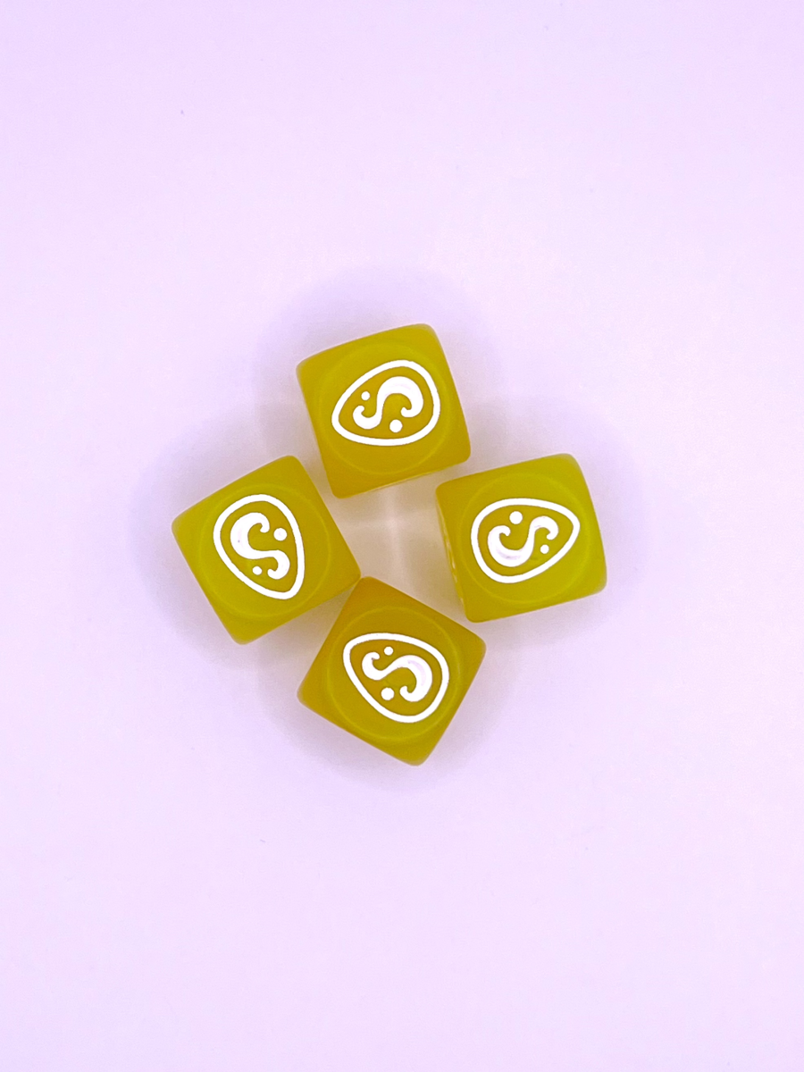 Set 4 dés de couleur Jaune Transparent [Krosmaster]
