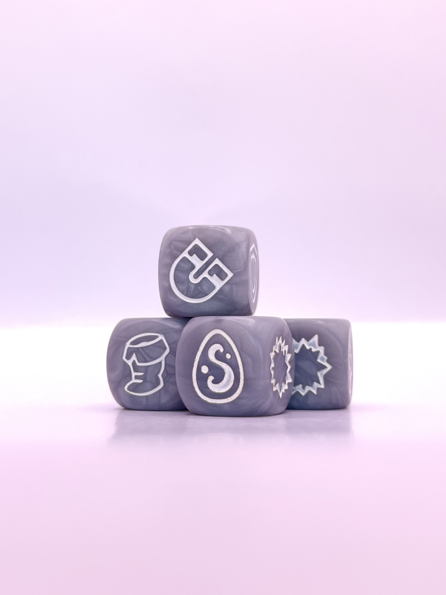 Set 4 dés de couleur Gris clair [Krosmaster]