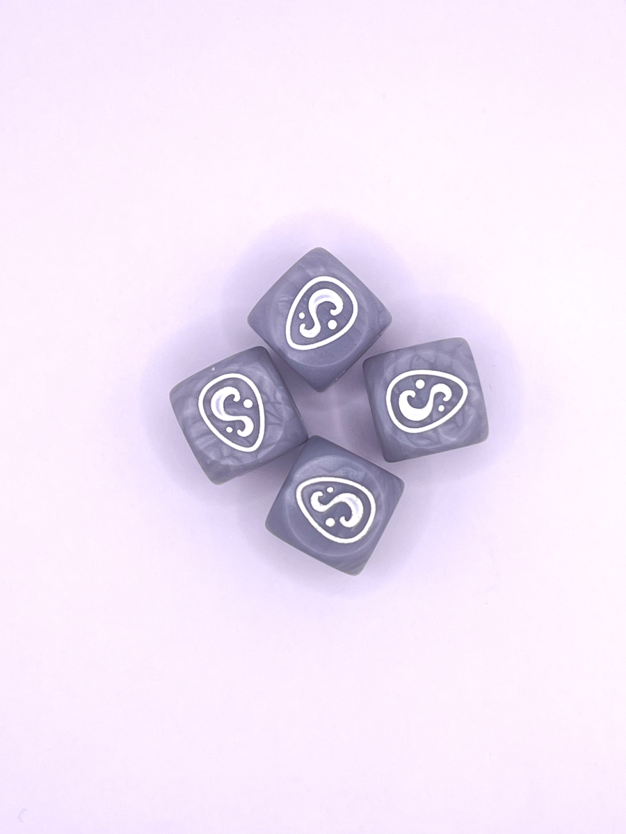 Set 4 dés de couleur Gris clair [Krosmaster]