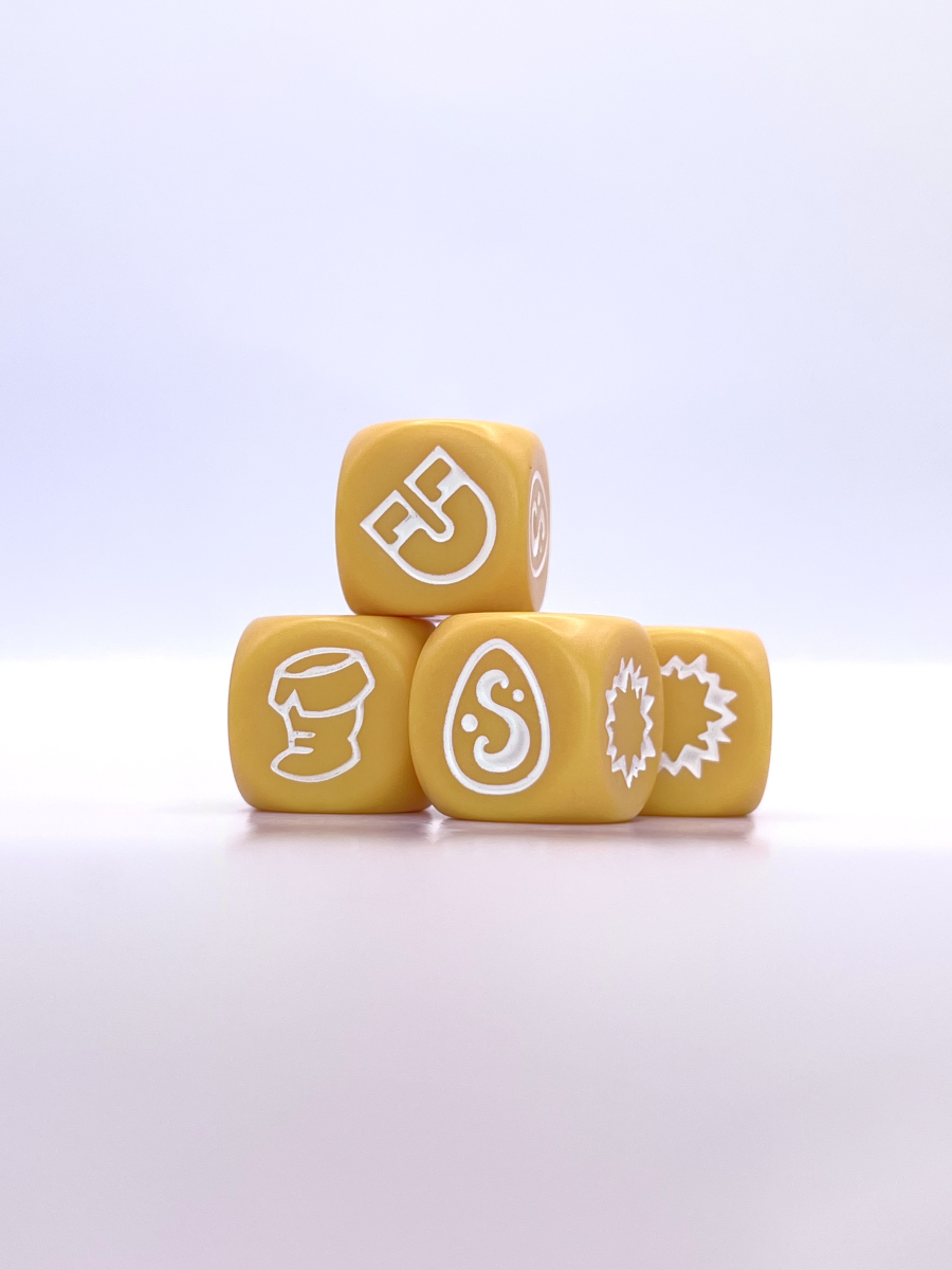 Set 4 dés de couleur Ocre (Jaune) [Krosmaster]