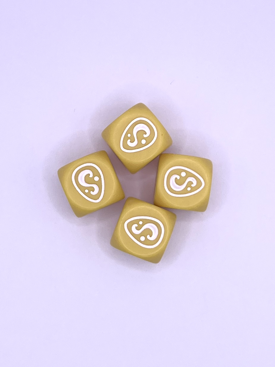 Set 4 dés de couleur Ocre (Jaune) [Krosmaster]