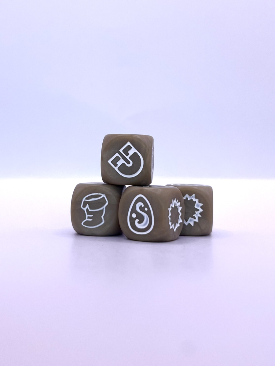 Set 4 dés de couleur Taupe [Krosmaster]