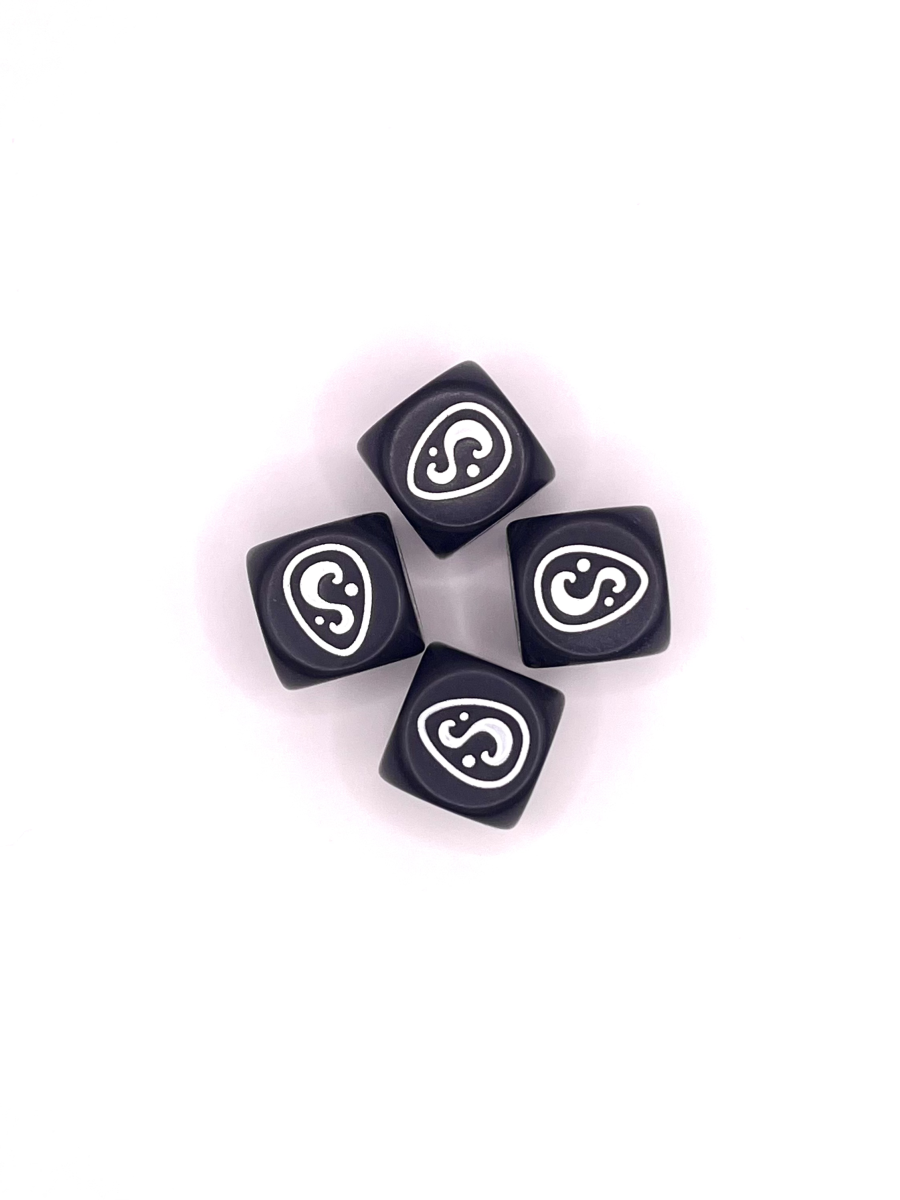 Set 4 dés de couleur Ebene (Noir) [Krosmaster]
