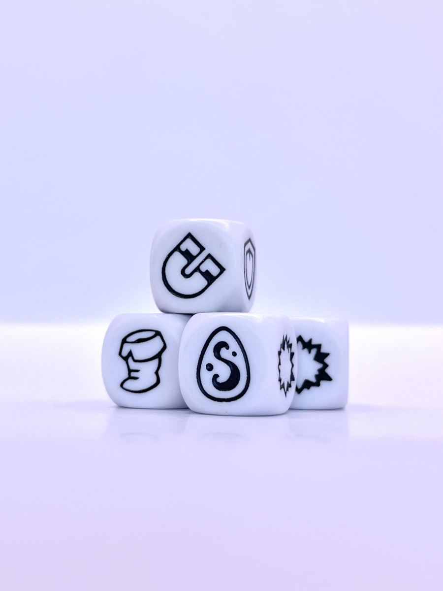 Set 4 dés de couleur Ivoire (Blanc) [Krosmaster]