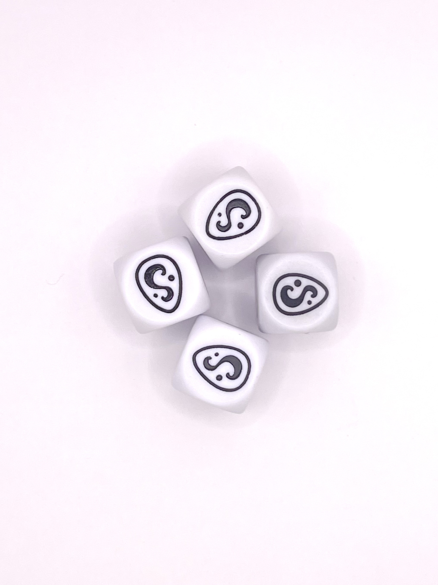 Set 4 dés de couleur Ivoire (Blanc) [Krosmaster]
