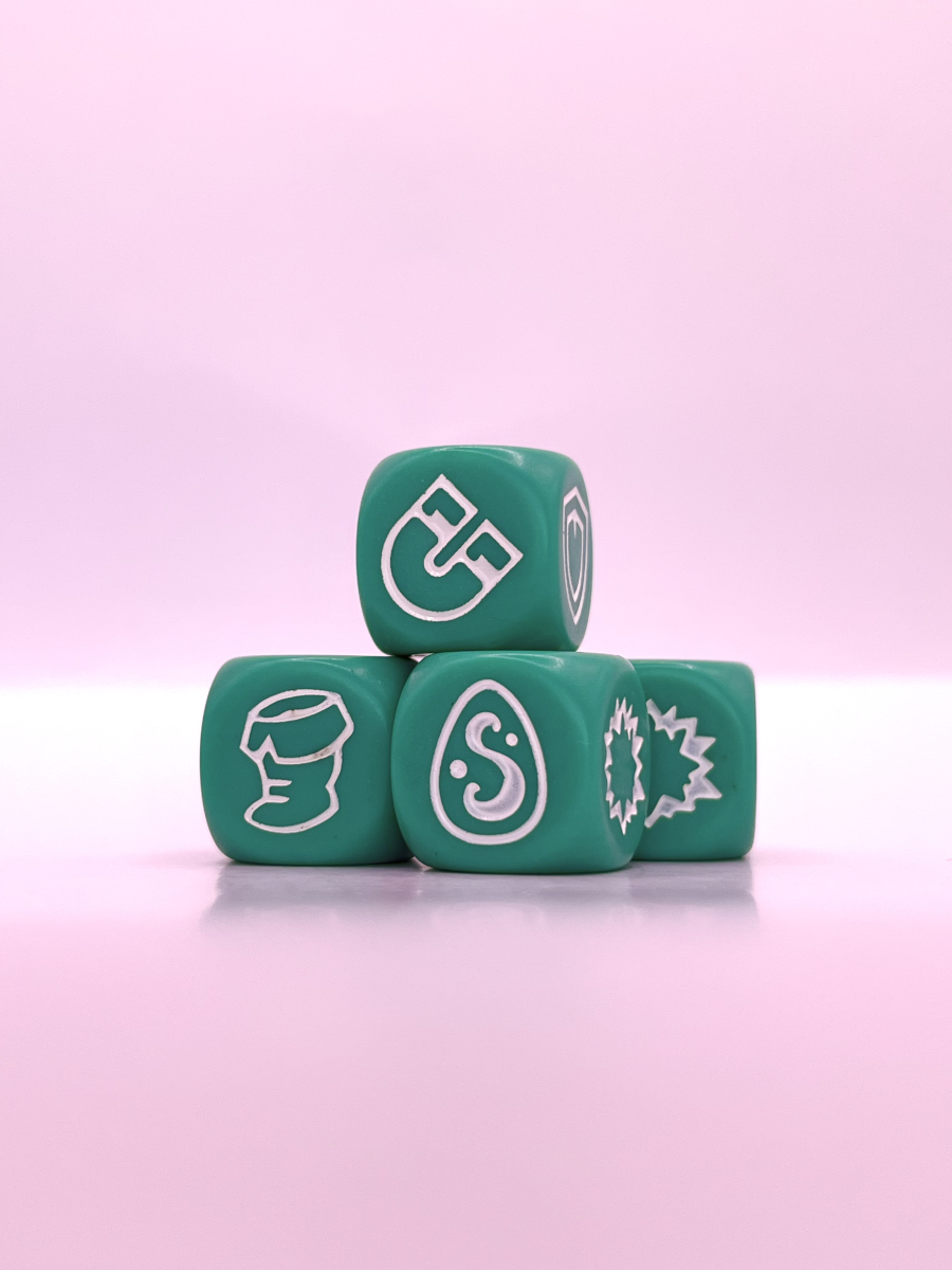 Set 4 dés de couleur Turquoise (Bleu) [Krosmaster]
