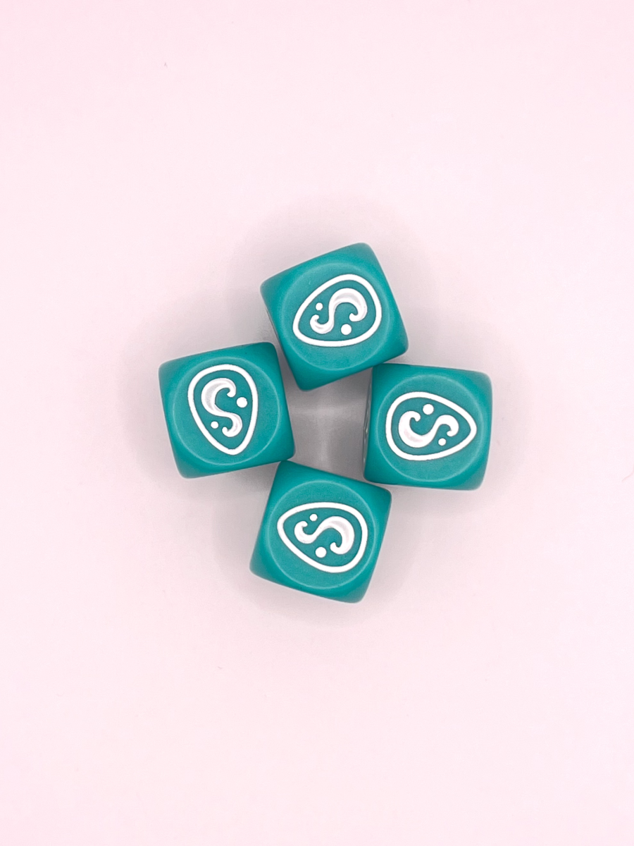 Set 4 dés de couleur Turquoise (Bleu) [Krosmaster]