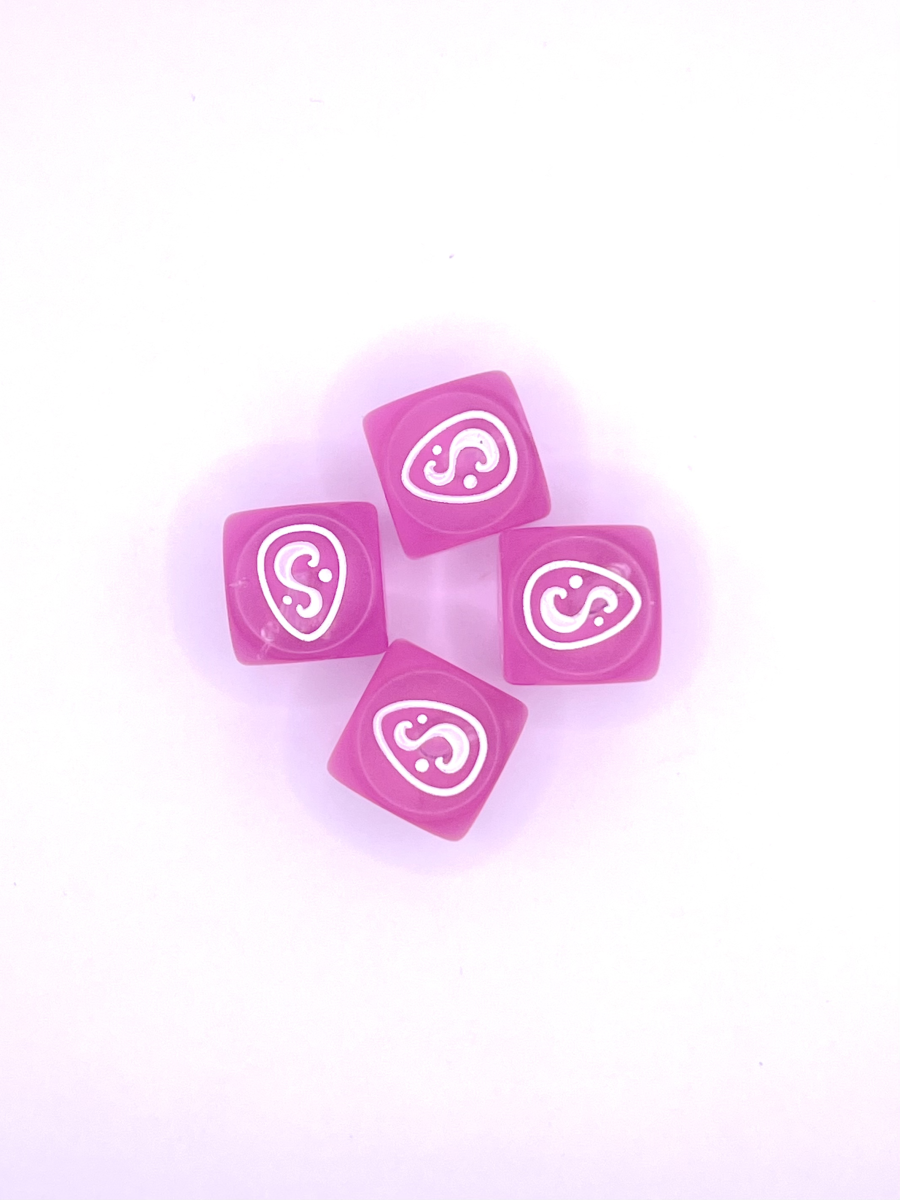 Set 4 dés de couleur Rose Transparent [Krosmaster]