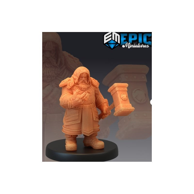 Figurines JdR à peindre - set de 3 nains pretres guerriers - Epic Miniatures - OCCASION