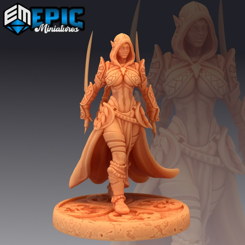 Figurines JdR à peindre - Set de jeu de rôles : 3 Elfes Roublardes - Epic Miniatures - OCCASION