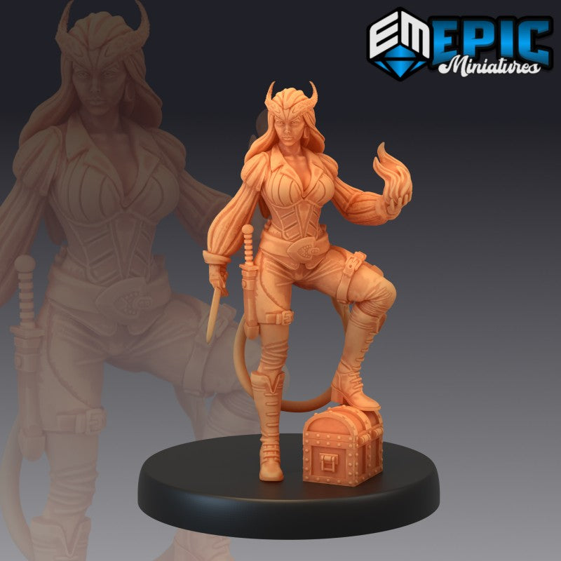 Figurines JdR à peindre - Set de jeu de rôles : 3 Tieffelins Magiciennes Guerrières - Epic Miniatures - OCCASION