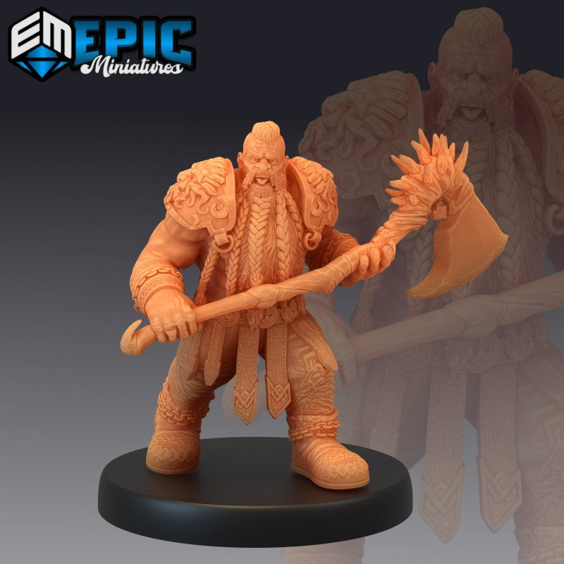 Figurines JdR à peindre - Set de jeu de rôles : 3 Nains Guerriers Barbares - Epic Miniatures - OCCASION