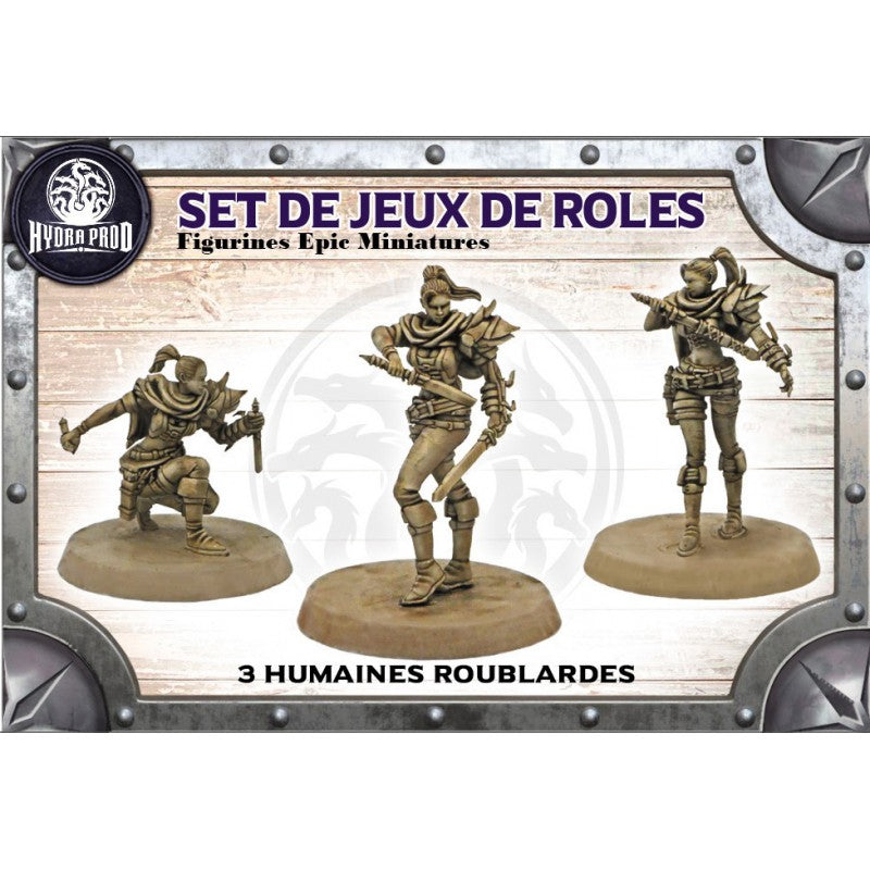 Figurines JdR à peindre - Set de jeu de rôles : 3 Humaines Roublardes - Epic Miniatures - OCCASION