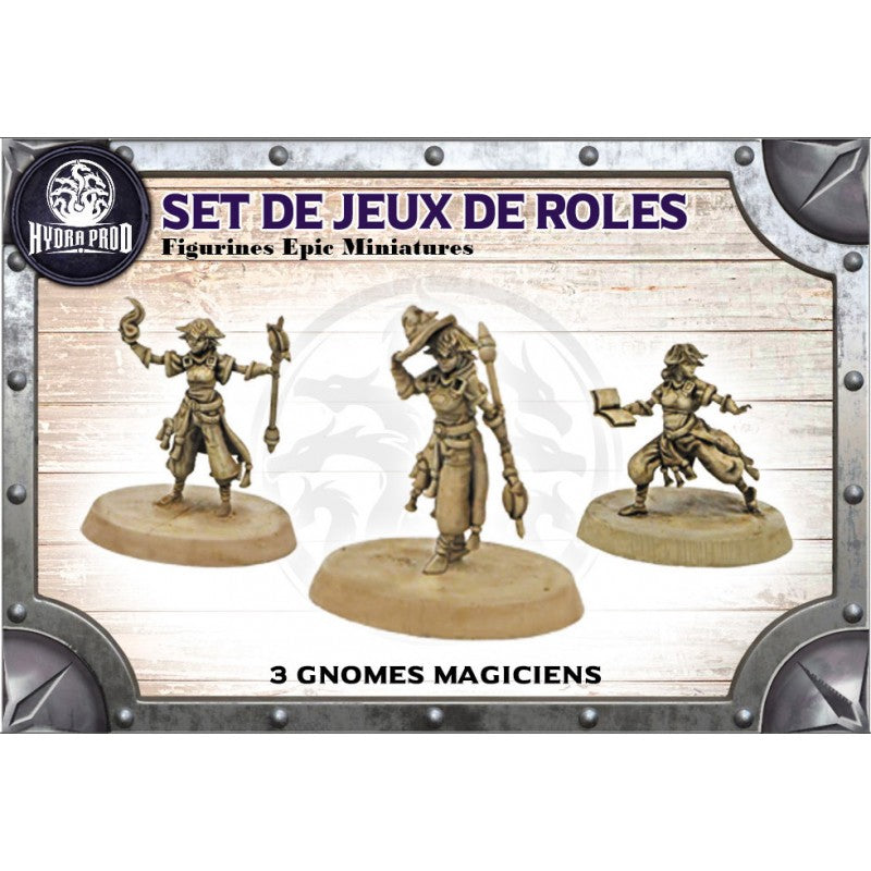 Figurines JdR à peindre - Set de jeu de rôles : 3 Gnomes Magiciens