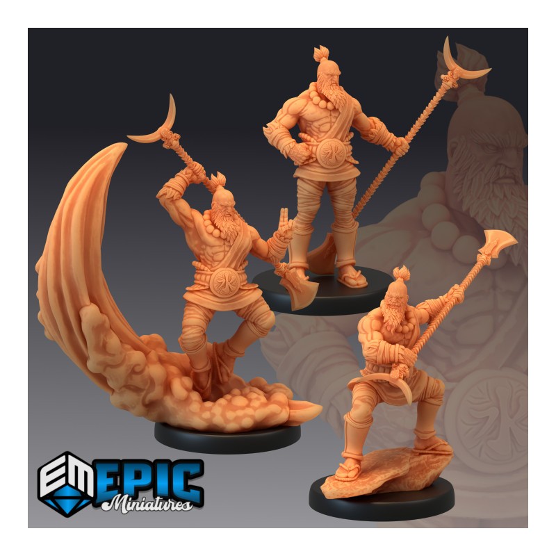 Figurines JdR à peindre - Set de jeu de rôles : 3 Humains Moines