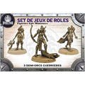 Figurines JdR à peindre - set de 3 demi orcs guerrieres