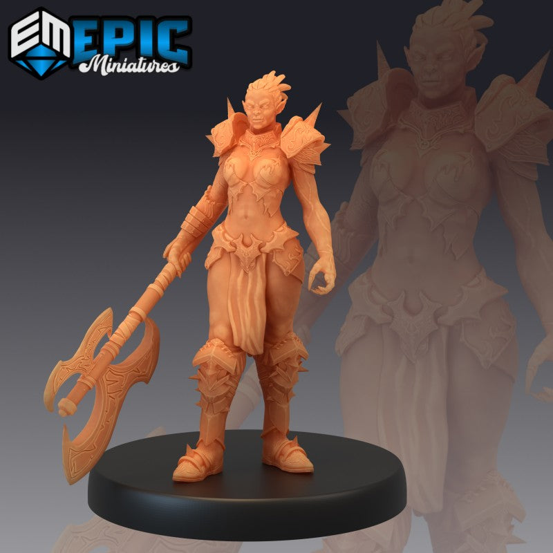 Figurines JdR à peindre - set de 3 demi orcs guerrieres