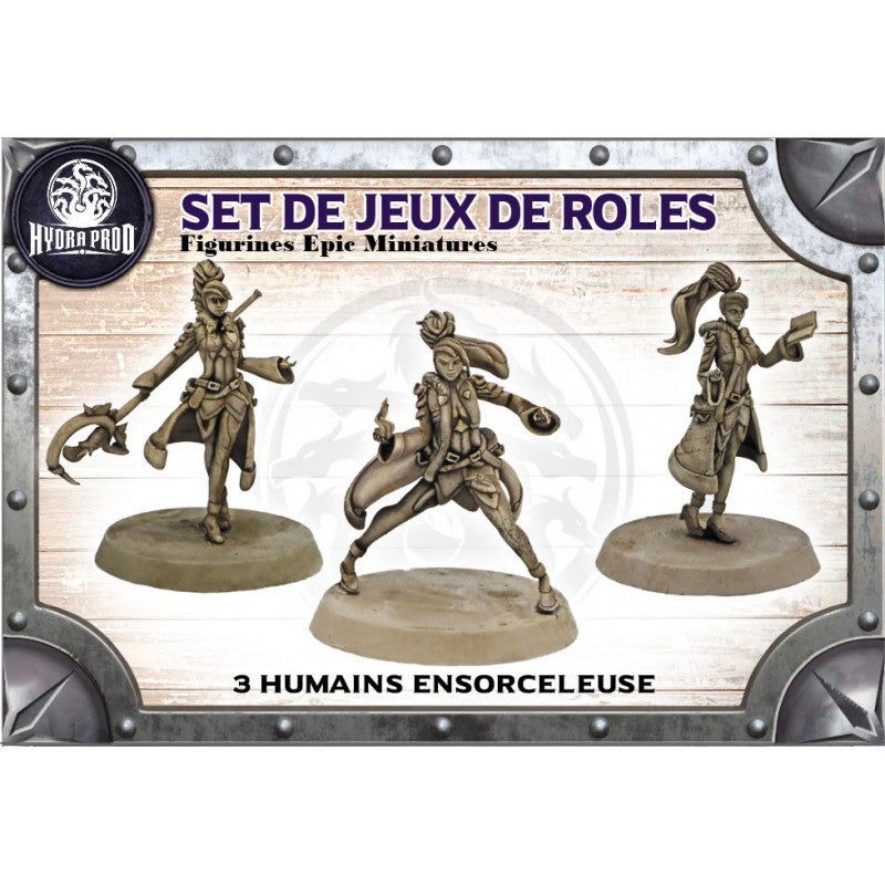 Figurines JdR à peindre - Set de jeu de rôles : 3 Humaines Ensorceleuses