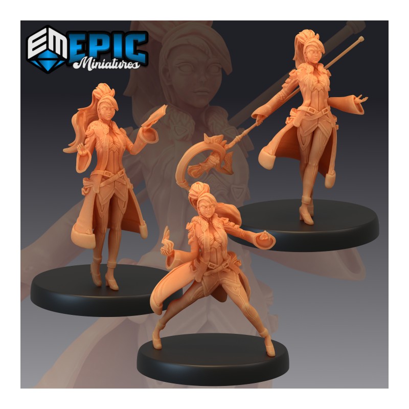 Figurines JdR à peindre - Set de jeu de rôles : 3 Humaines Ensorceleuses