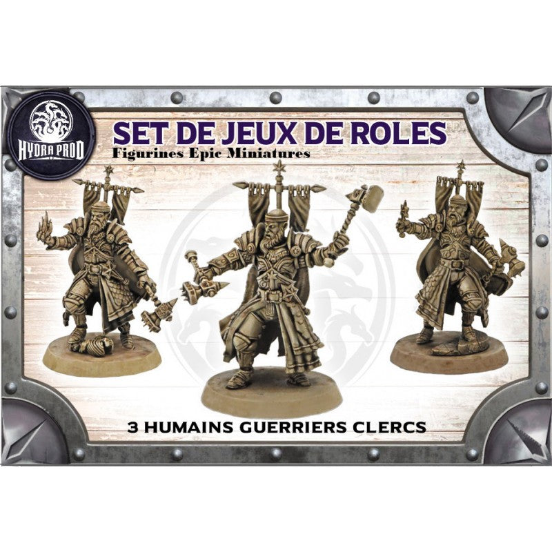 Figurines JdR à peindre - Set de jeu de rôles : 3 Humains Guerriers Clercs - Epic Miniatures - OCCASION