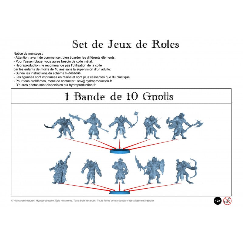 Figurines JdR à peindre - 1 Bande 10 Gnolls - Epic Miniatures - OCCASION