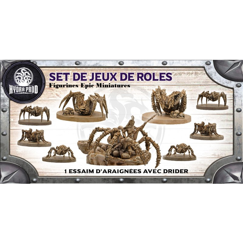 Figurines JdR à peindre - 1 Essaim d'araignées avec Drider - Epic Miniatures - OCCASION
