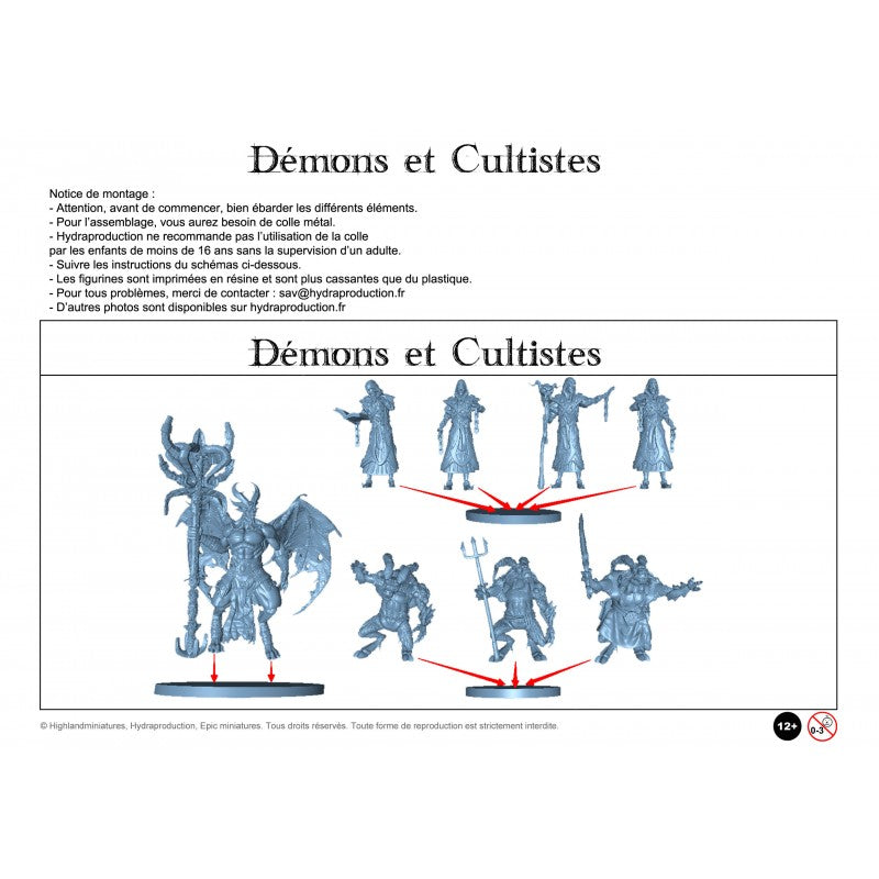 Figurines JdR à peindre - 1 Seigneur Démon et ses 7 Serviteurs - Epic Miniatures - OCCASION