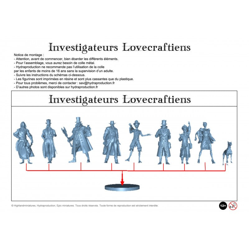 Figurines JdR à peindre - 9 Investigateurs Lovecraftien - Epic Miniatures - OCCASION