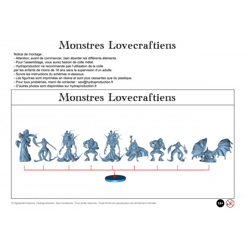 Figurines JdR à peindre - 9 Créatures Lovecraftienne - Epic Miniatures - OCCASION
