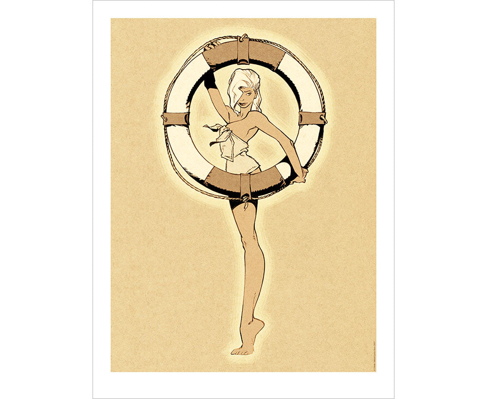 Affiche Vatine – Pin-up à la bouée
