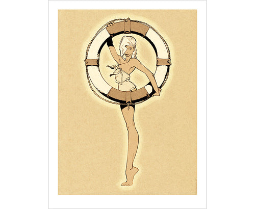Affiche Vatine – Pin-up à la bouée