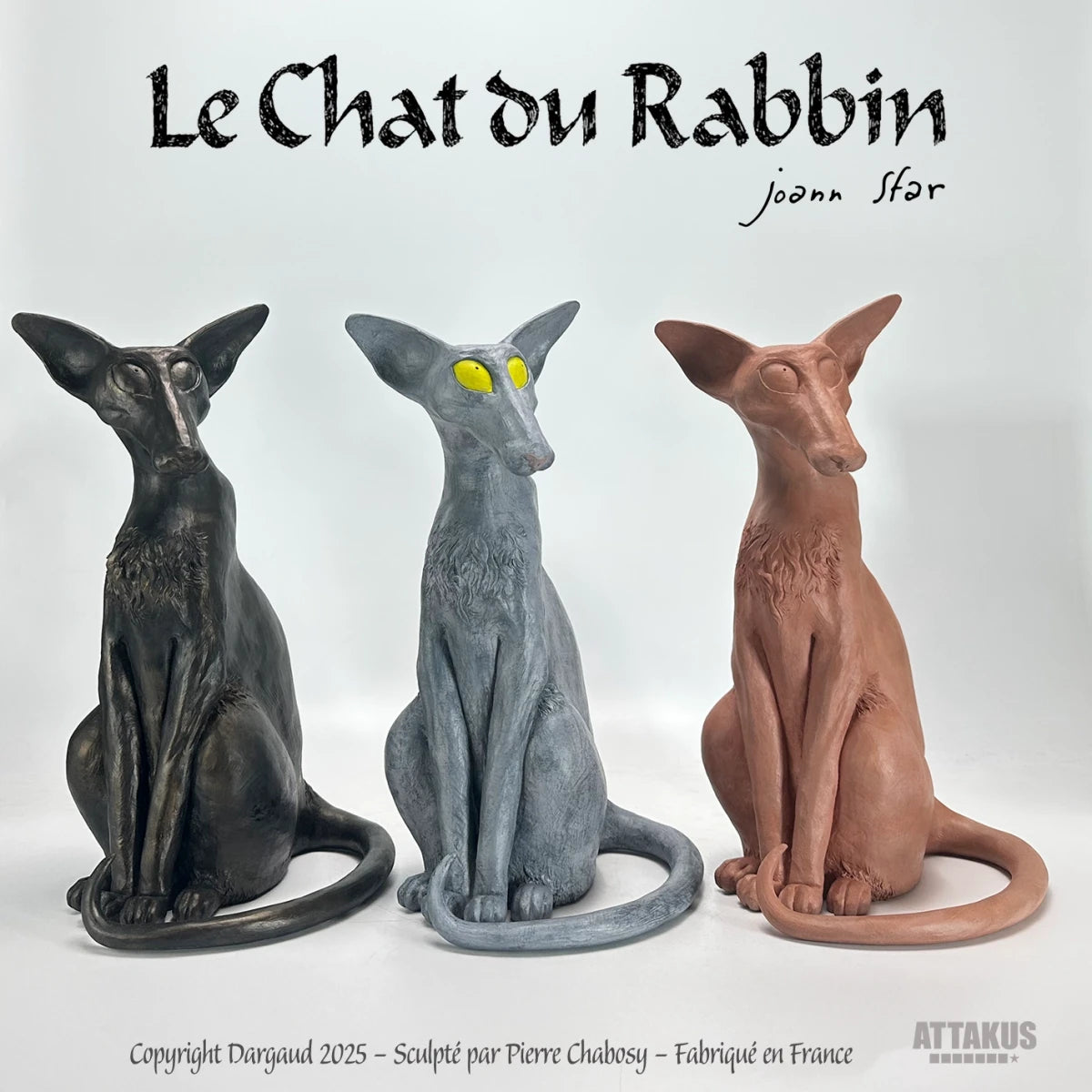 Le Chat du rabbin 40 cm – VERSION PEINTURE COULEUR Fabriqué individuellement sur commande. Délai de livraison : 1 à 3 semaines.